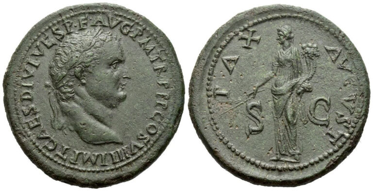 Titus, 79-81 Sestertius Eastern mint 80-81. Ex Roma Numismatics sale XXIX, 2023, 439.